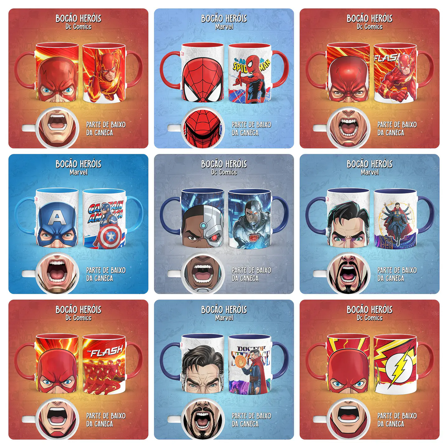 49 Artes para Caneca Bocão Herois Arquivo em Png  3