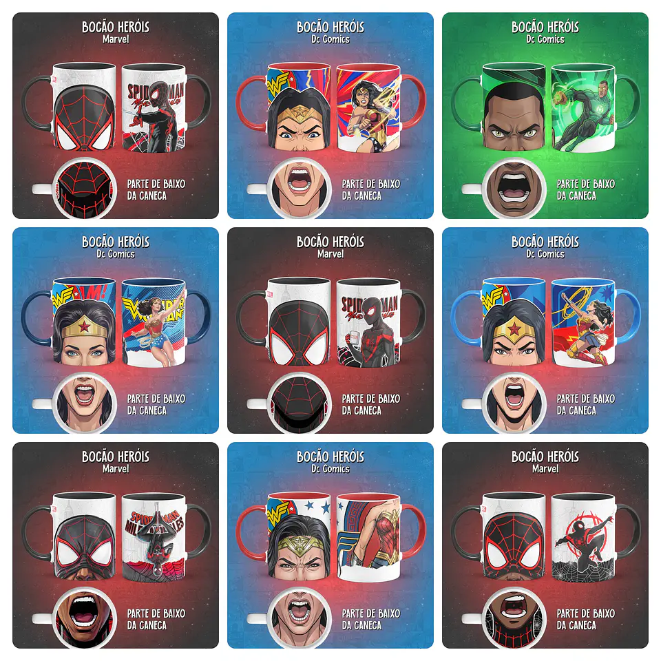 49 Artes para Caneca Bocão Herois Arquivo em Png  5