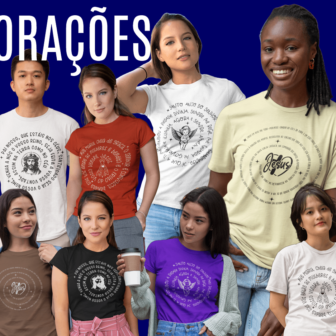 4 Artes para Camisa Orações Arquivo Editável  1