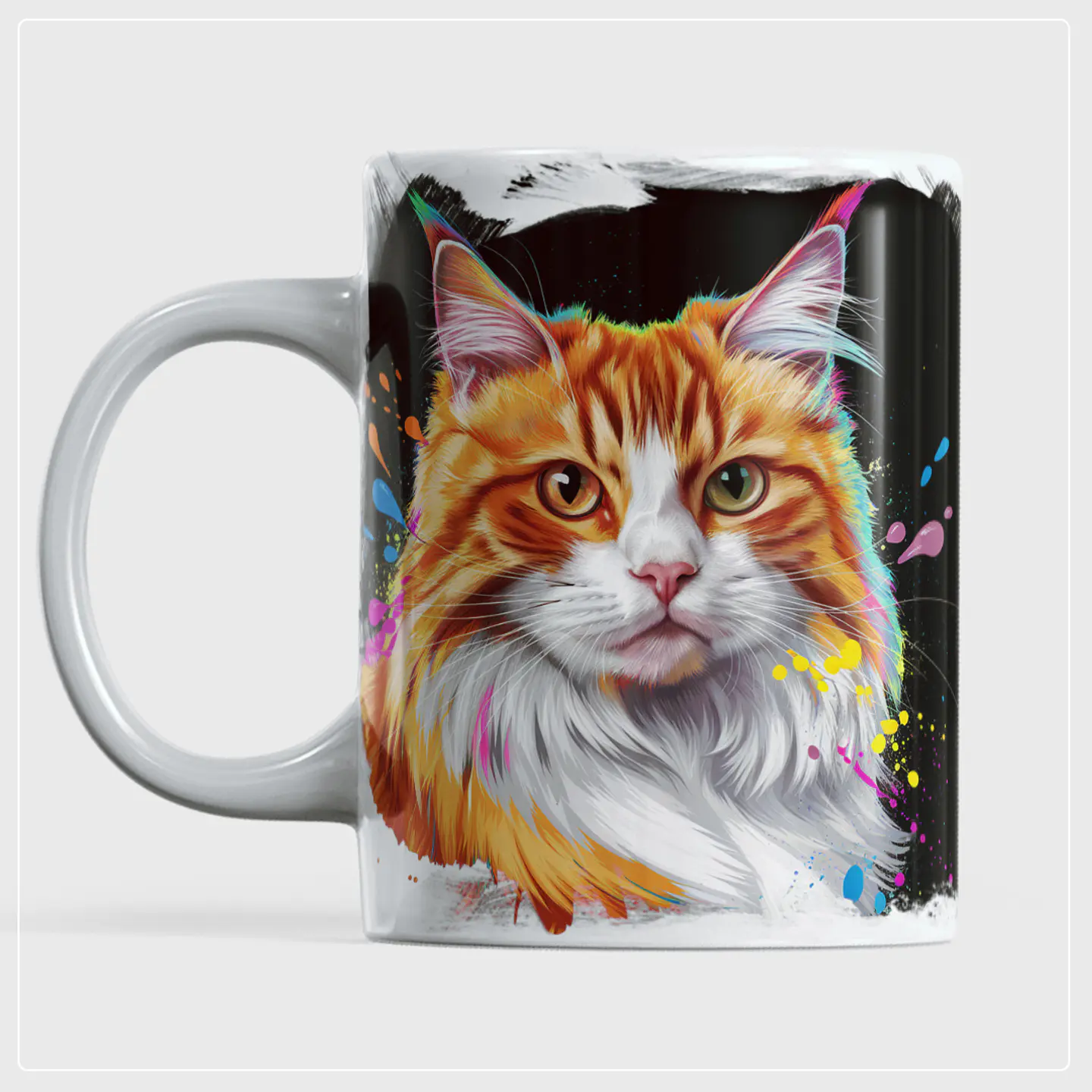10 Artes para Caneca Gato Neon Arquivo em Png  10