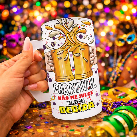10 Artes para Caneca Chopp 2026 Carnaval Arquivo Editável