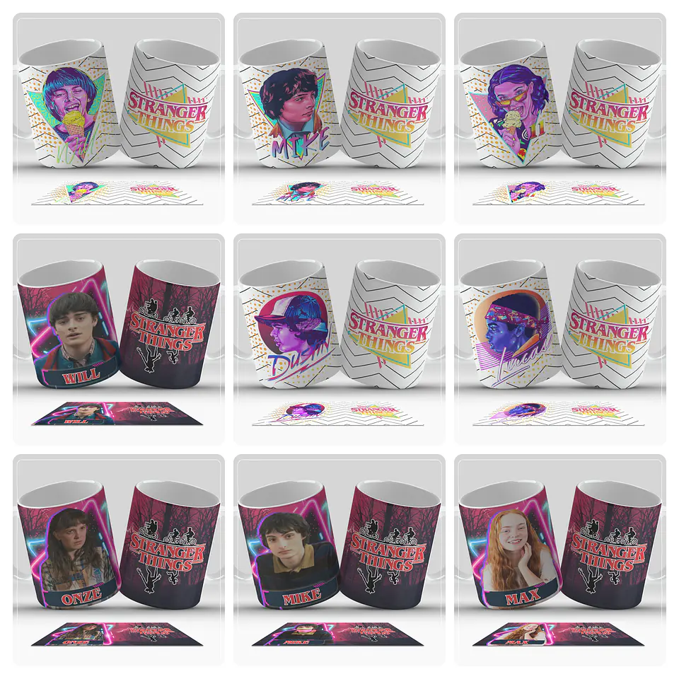 25 Artes para Caneca Stranger Things Arquivo em Png  7