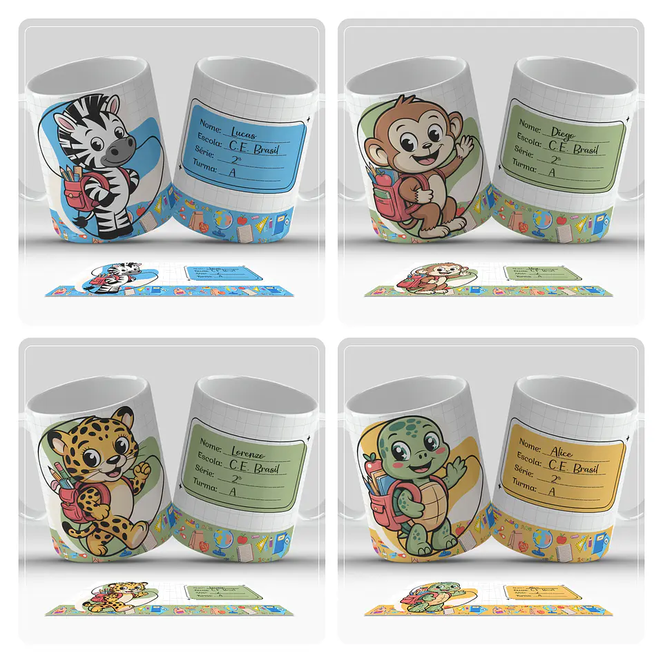 56 Artes para Caneca Toalhinha e Garrafinha Educação Infantil Arquivo em Png 6