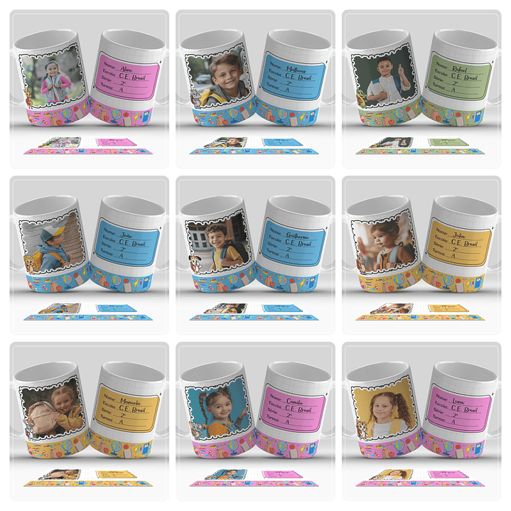 56 Artes para Caneca Toalhinha e Garrafinha Educação Infantil Arquivo em Png 7