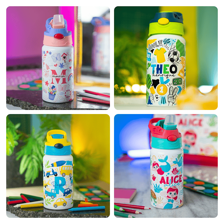 64 Artes para Caneca, Toalhinha e  Garrafinha Volta às Aulas Arquivo em Png 3