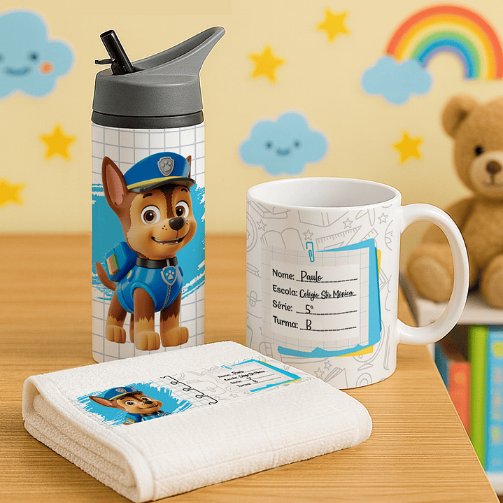 100 Artes para Caneca, Toalhinha e Garrafinha Personagens Volta as aulas Arquivo em Png 8