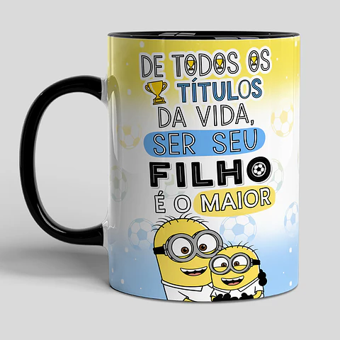 4 Artes para Caneca Minions Pai que ama Futebol Arquivo em Jpg