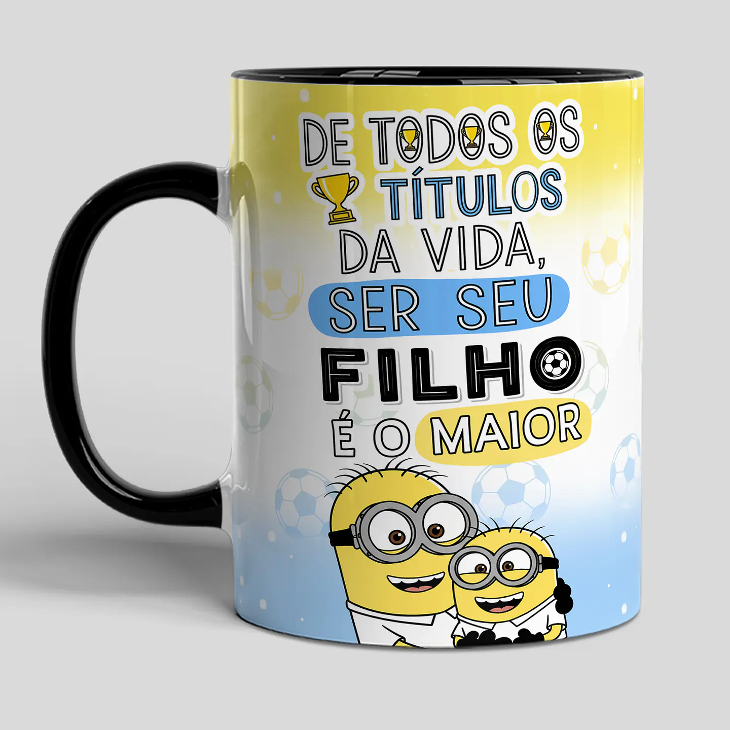 4 Artes para Caneca Minions Pai que ama Futebol Arquivo em Jpg 1