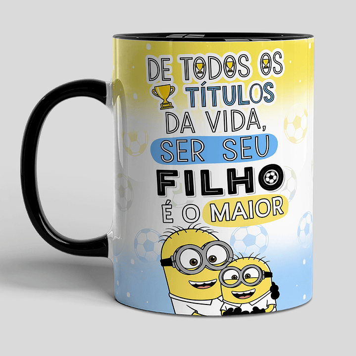 4 Artes para Caneca Minions Pai que ama Futebol Arquivo em Jpg 1