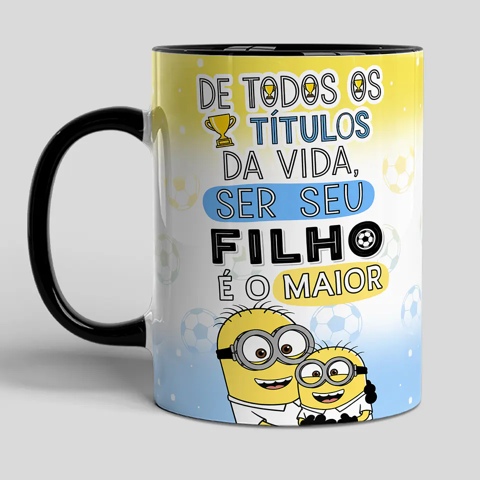 4 Artes para Caneca Minions Pai que ama Futebol Arquivo em Jpg 1