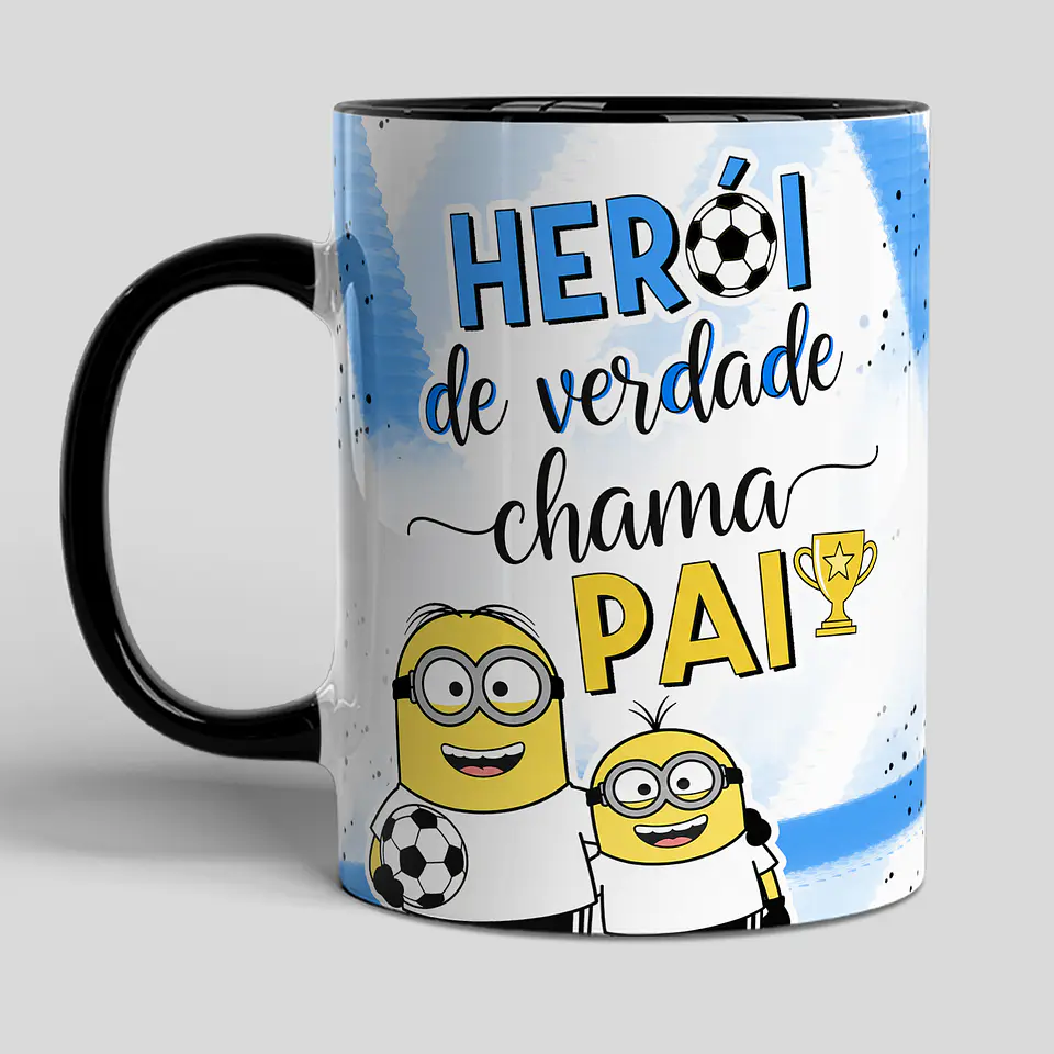 4 Artes para Caneca Minions Pai que ama Futebol Arquivo em Jpg 2