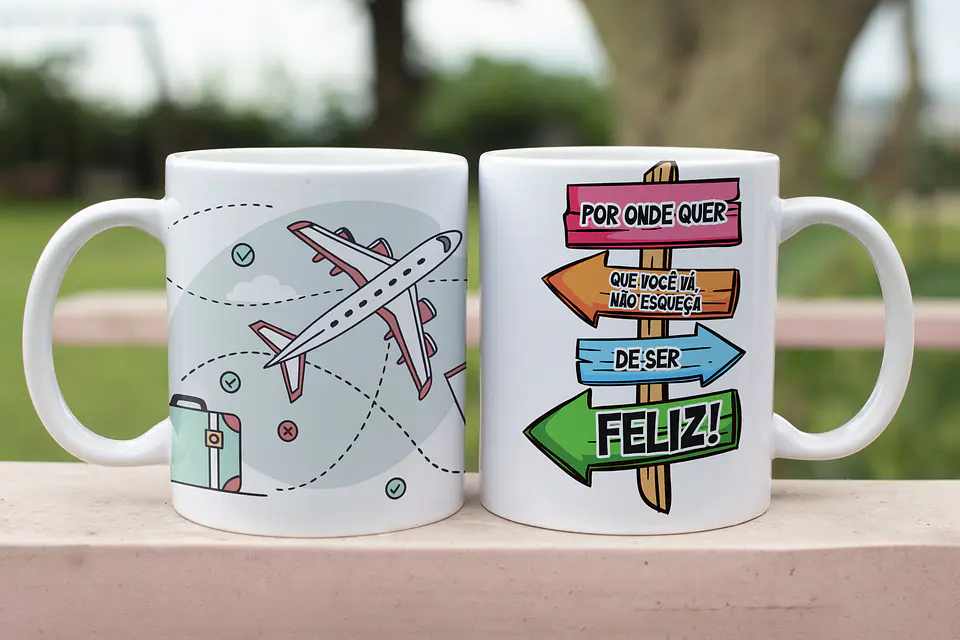 5 Artes para Caneca Viajem Arquivo Editável 2