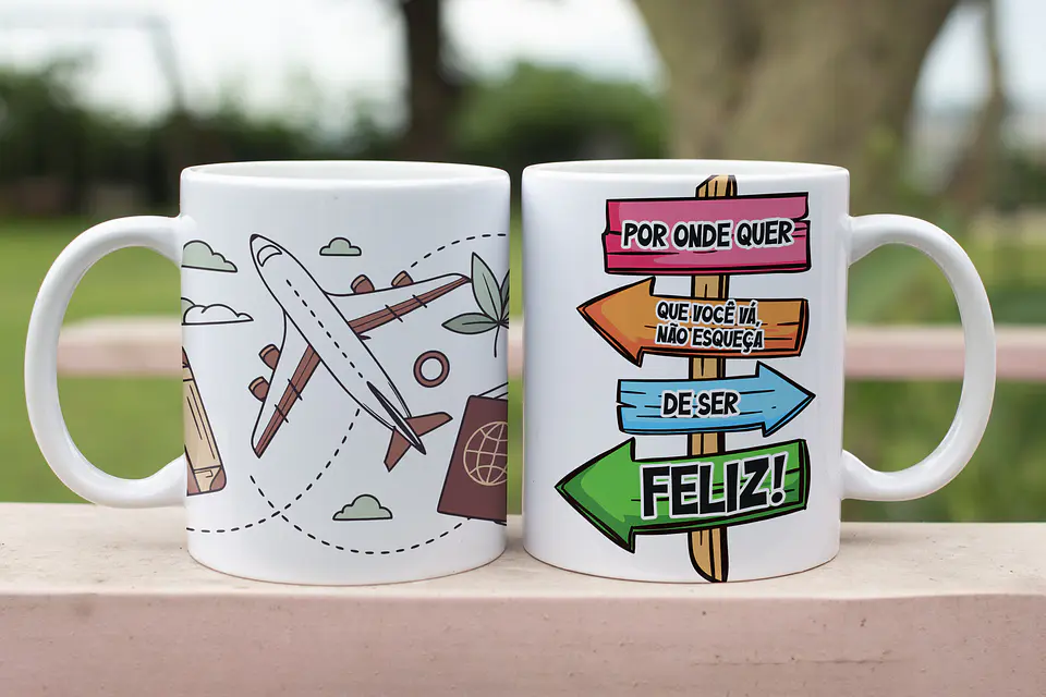 5 Artes para Caneca Viajem Arquivo Editável 3