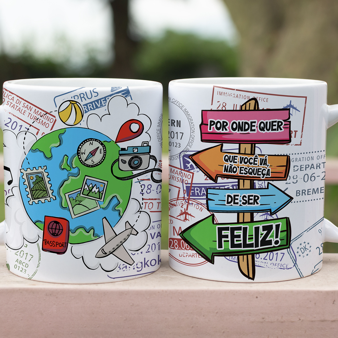 5 Artes para Caneca Viajem Arquivo Editável 5