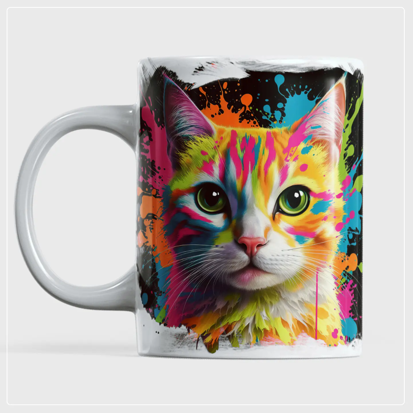 10 Artes para Caneca Gato Neon Arquivo em Png  1