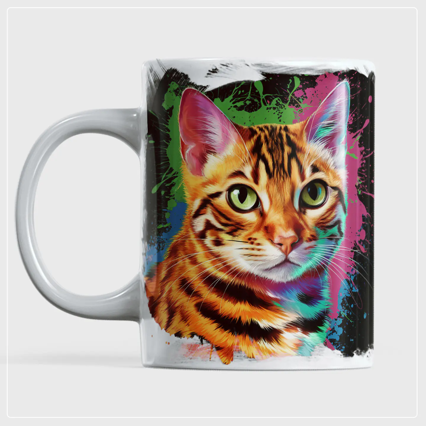 10 Artes para Caneca Gato Neon Arquivo em Png  4