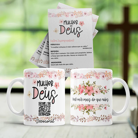 8 Artes para Caneca e Cartão Devocional Femenino Arquivo Editável 
