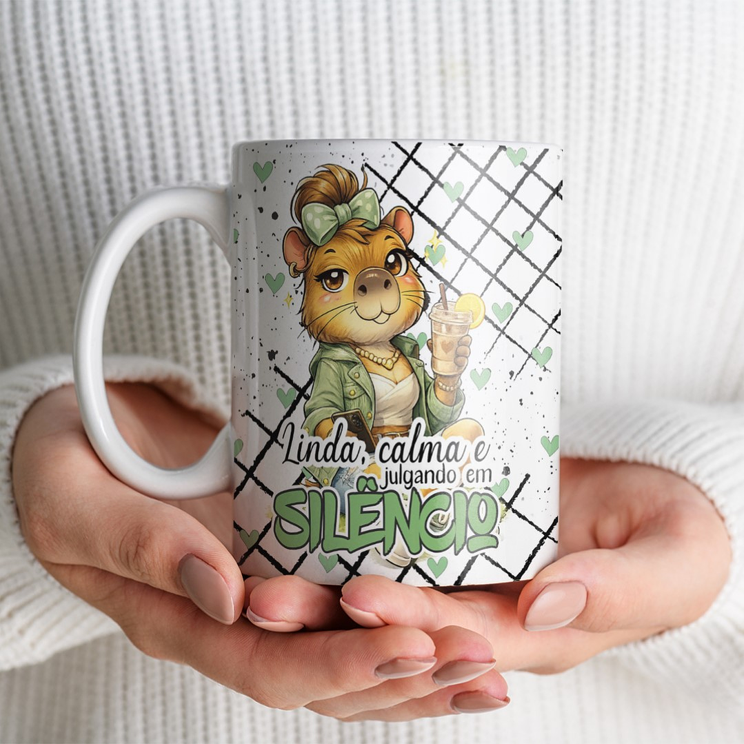 10 Artes para Caneca Capivara Sincera Frases Arquivo Editável  4