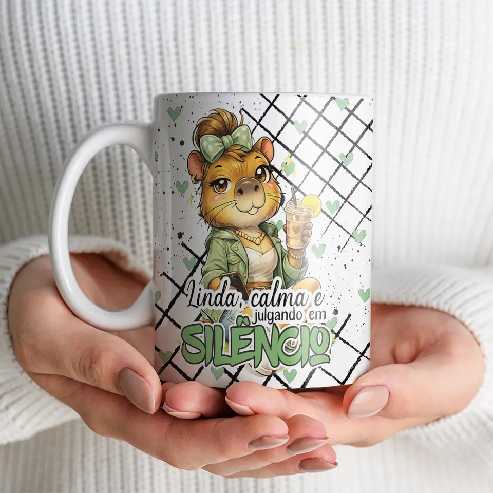 10 Artes para Caneca Capivara Sincera Frases Arquivo Editável  4