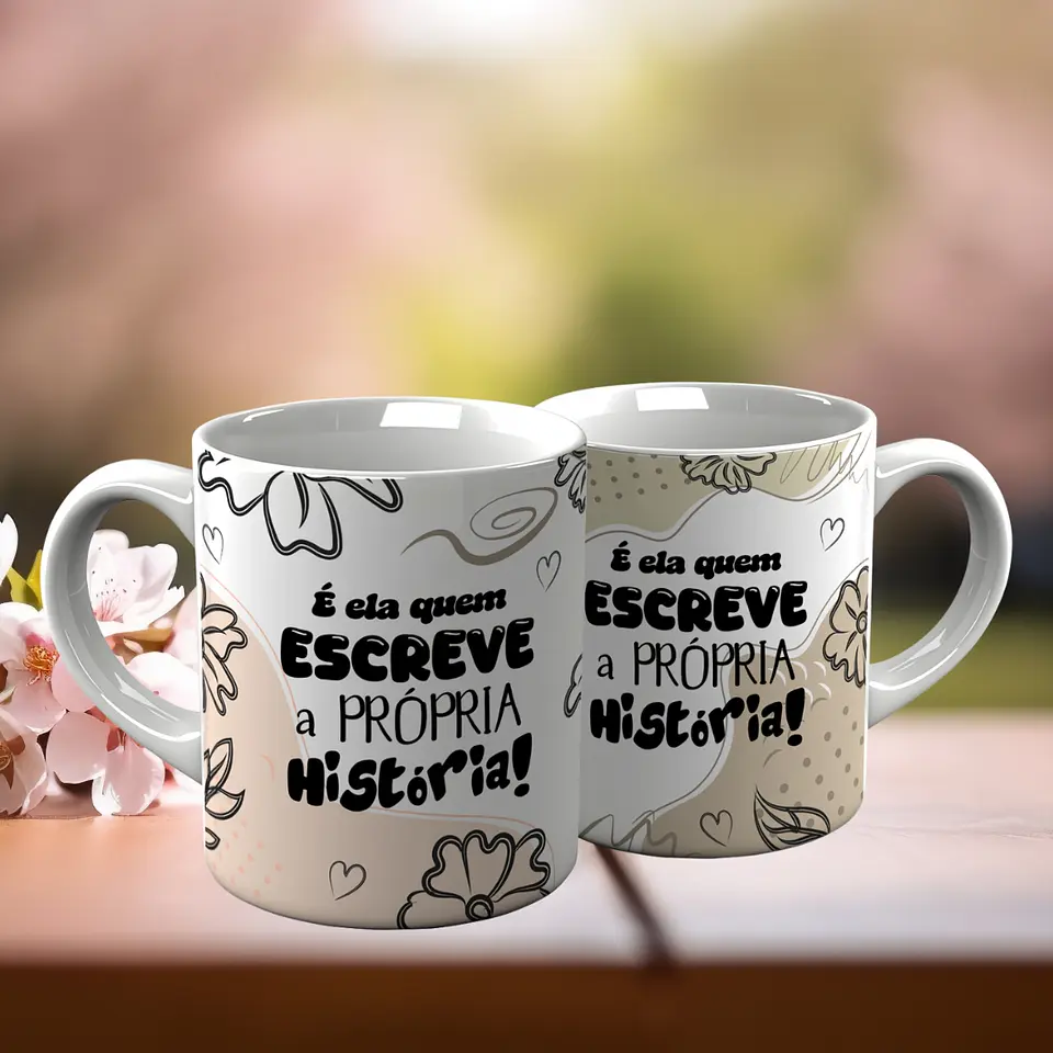 10 Artes para Canecas Minimalistas Dia da Mulher Frases Inpiradoras Arquivo Editável 3