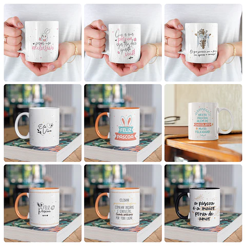 15 Artes para Caneca Exclusivo Páscoa Arquivo em Png 