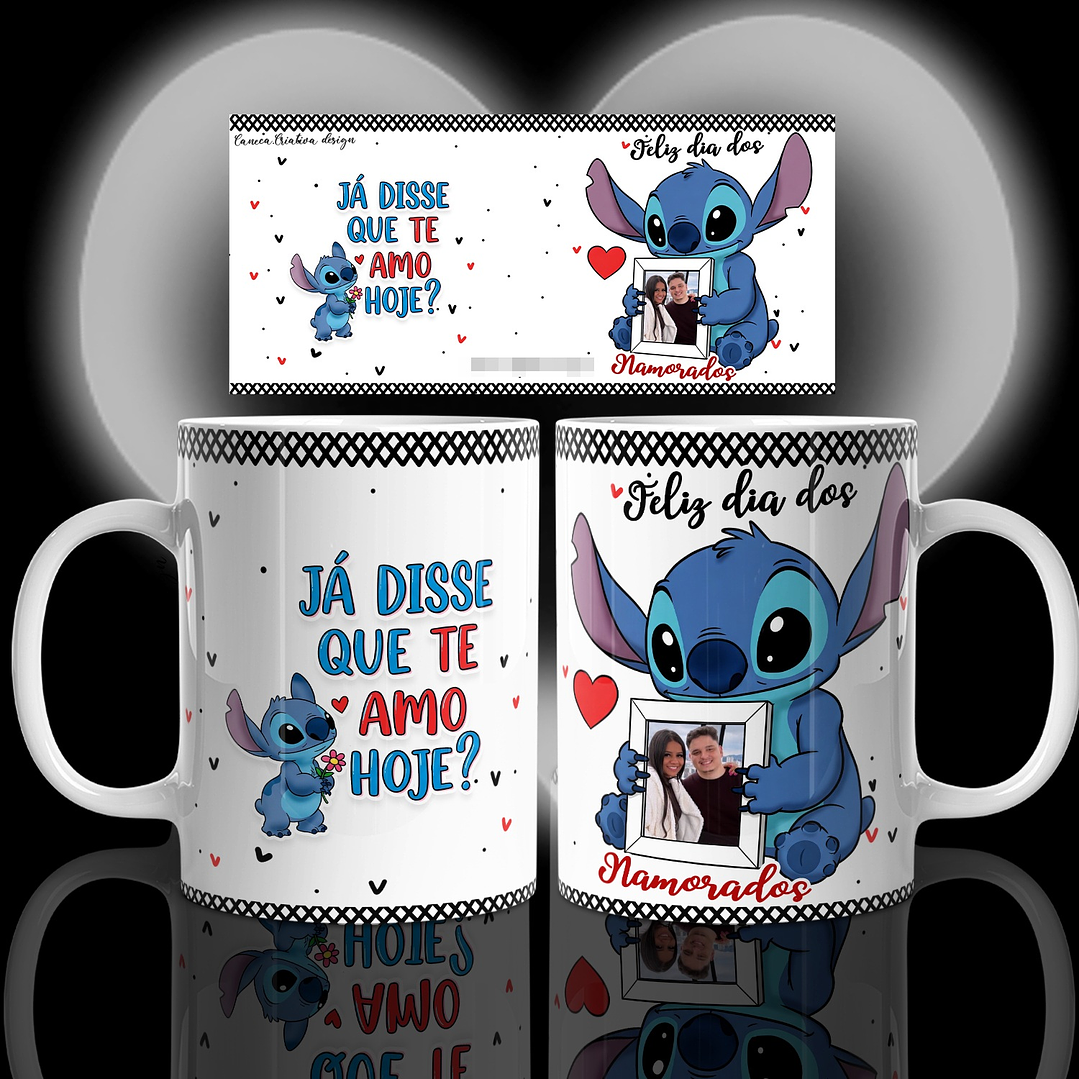 17 Artes para Caneca Stitch Namorados Arquivo em Png 4