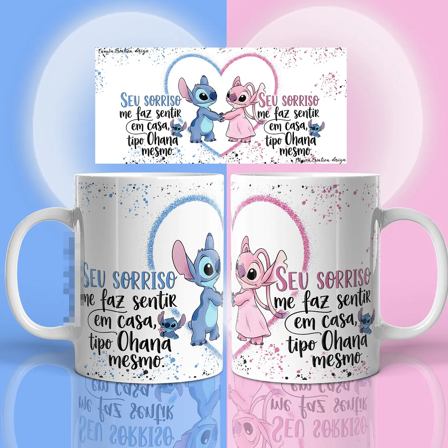 17 Artes para Caneca Stitch Namorados Arquivo em Png 16