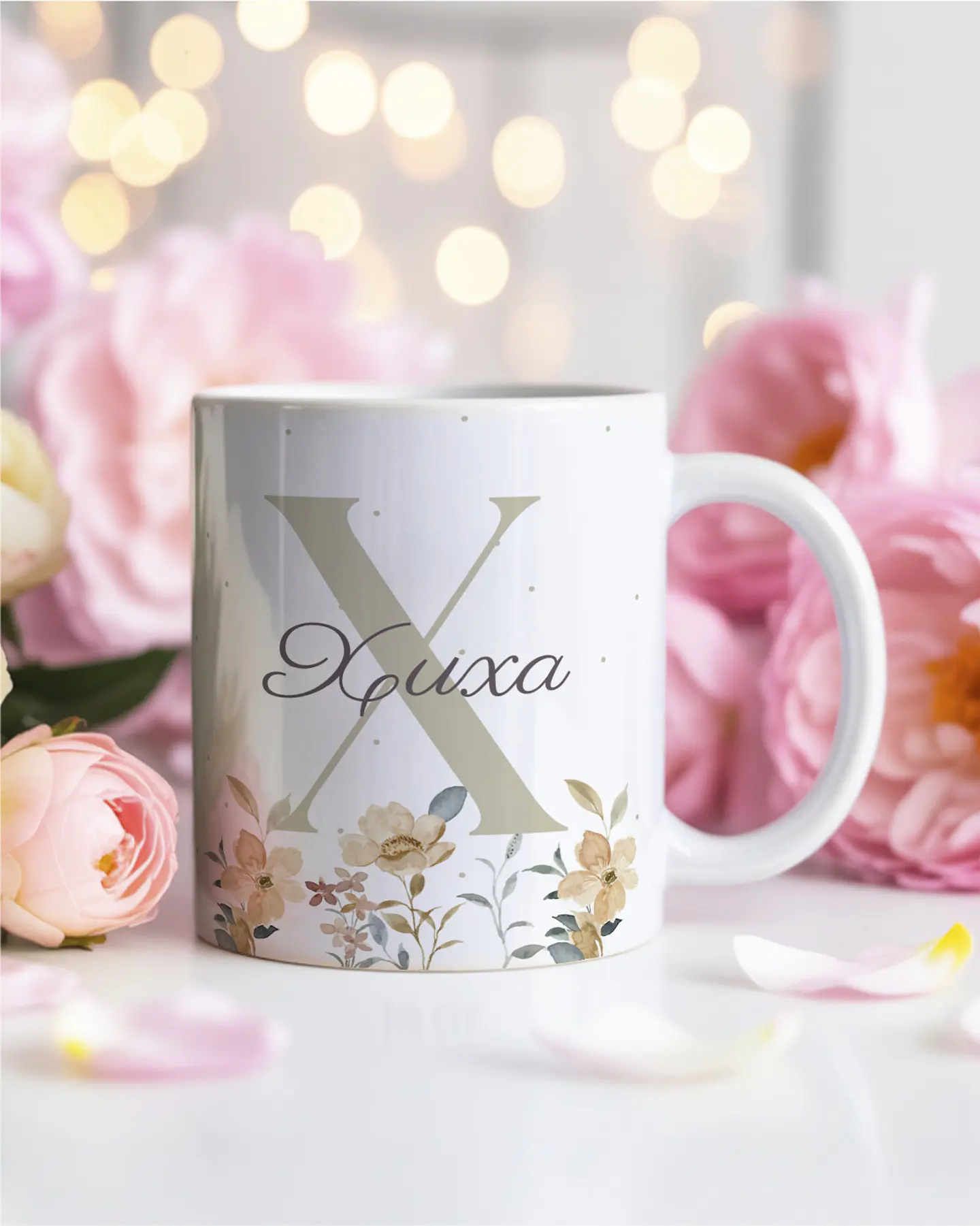 26 Artes para Caneca Alfabeto Feminino Flores Arquivo Editável  8
