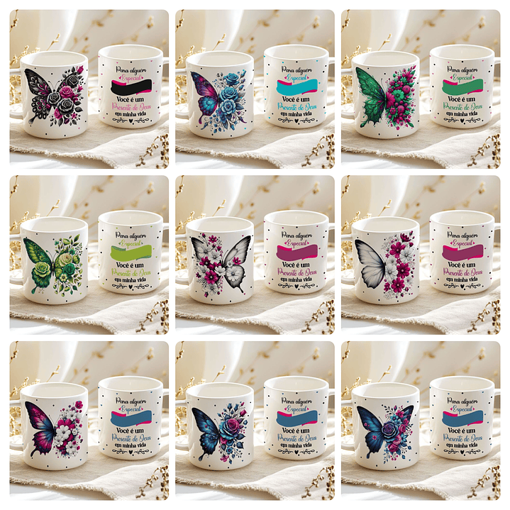 26 Artes para Caneca Borboleta Alguém especial Arquivo Editável 2