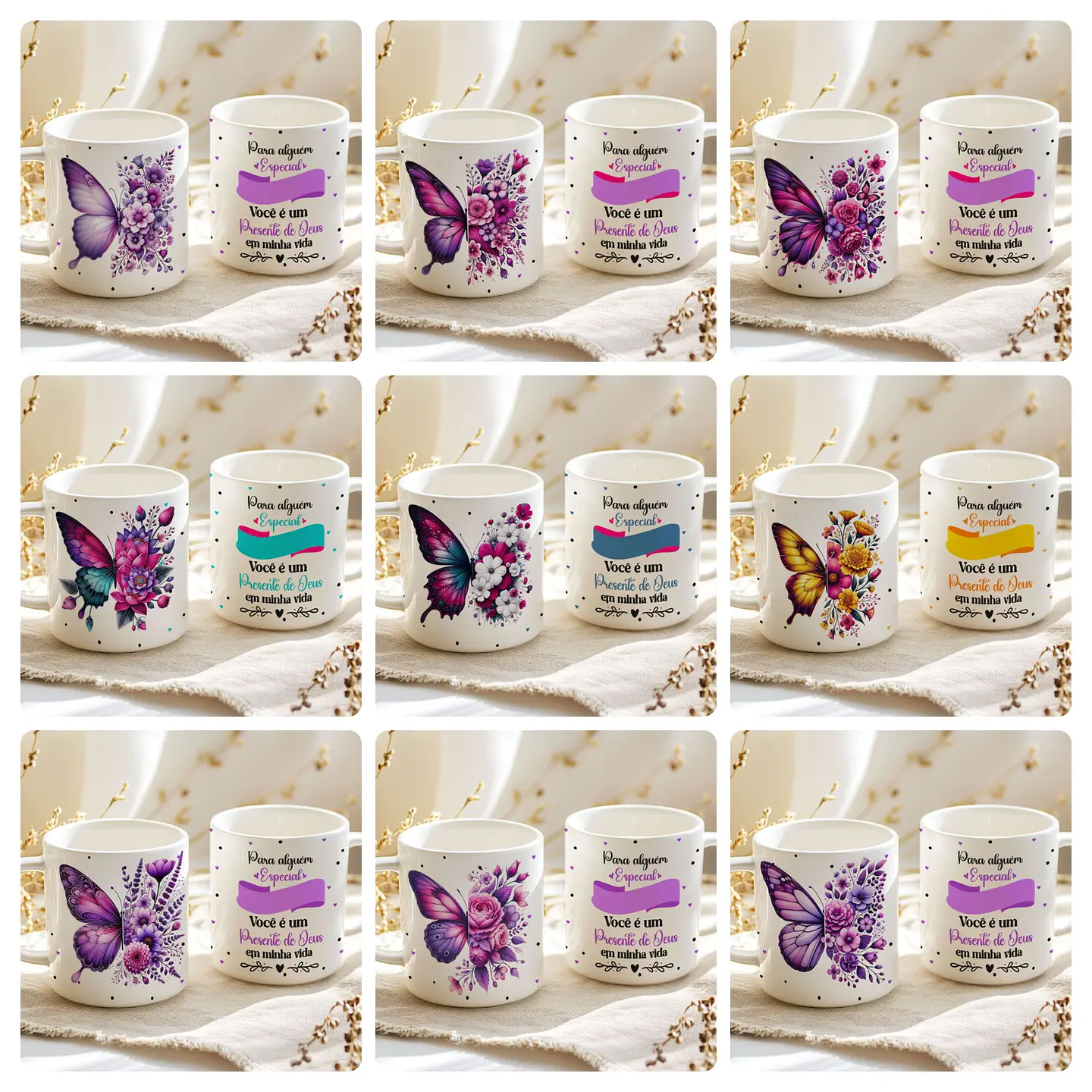 26 Artes para Caneca Borboleta Alguém especial Arquivo Editável 3