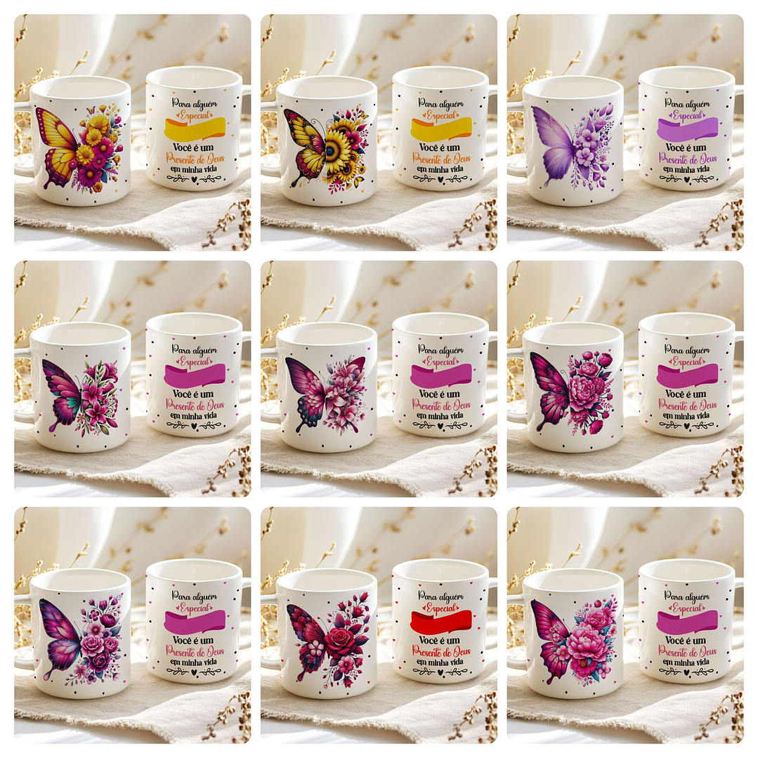 26 Artes para Caneca Borboleta Alguém especial Arquivo Editável 4