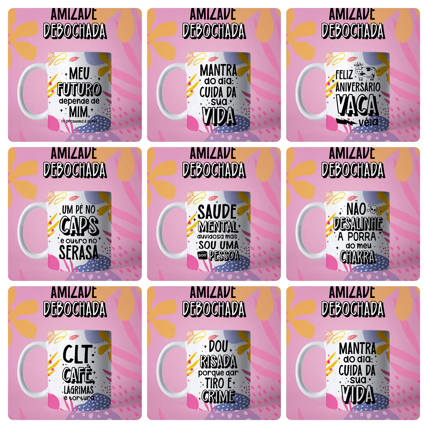 31 Artes para Caneca Amizade Debochada Frases engraçadas Arquivo em Jpg 1