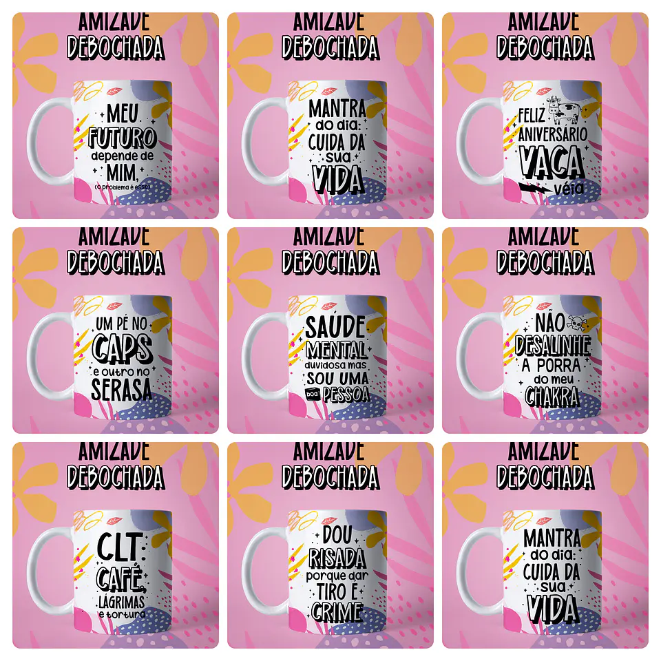 31 Artes para Caneca Amizade Debochada Frases engraçadas Arquivo em Jpg 1