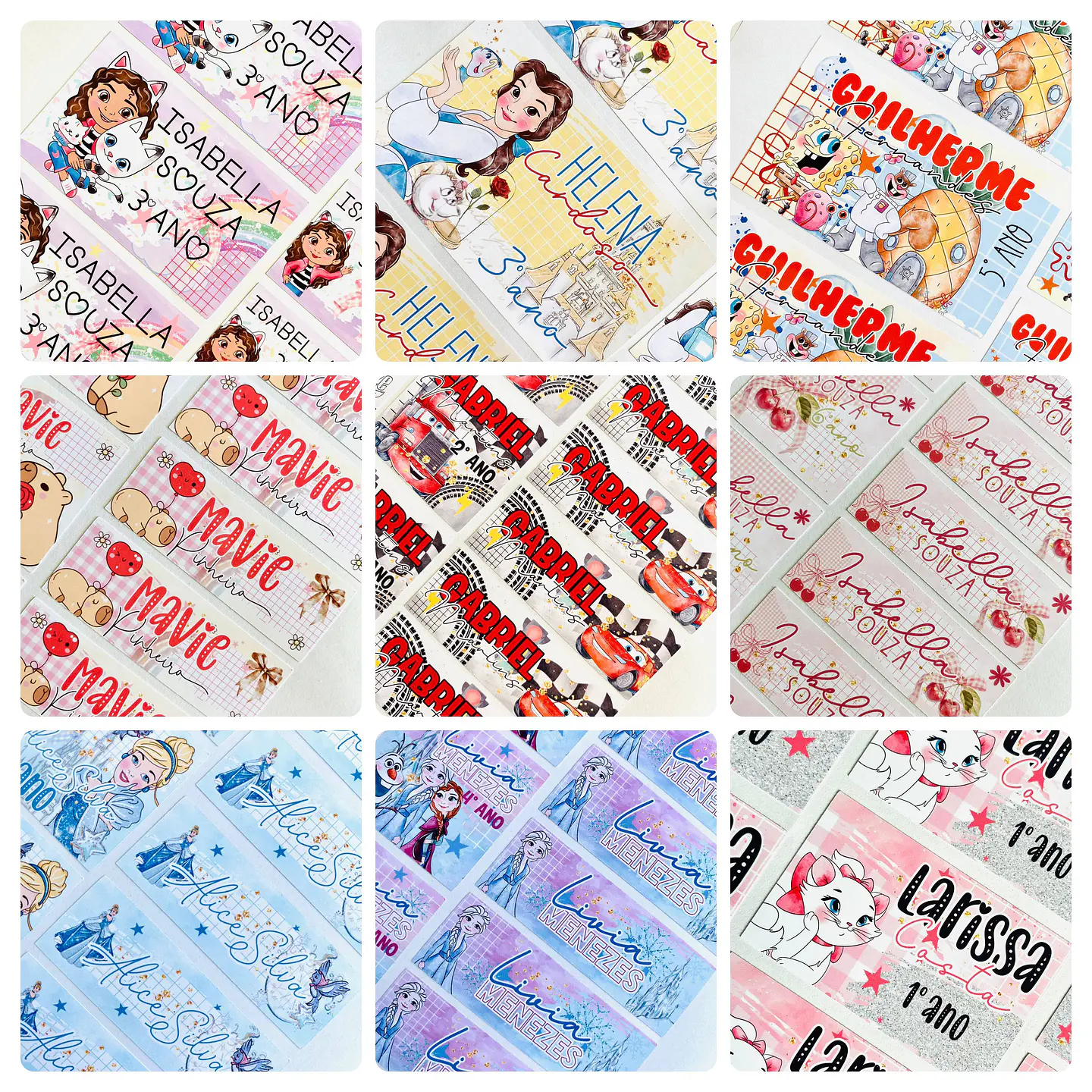 36 Arquivos Temas Personagens Eitquetas Escolares Volta as Aulas Arquivo em Jpg Studio 1