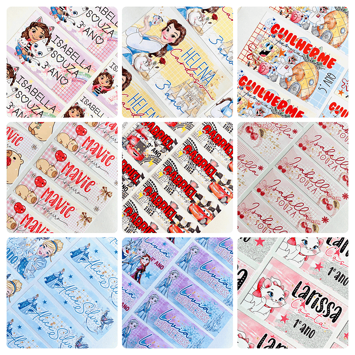 36 Arquivos Temas Personagens Eitquetas Escolares Volta as Aulas Arquivo em Jpg Studio 1