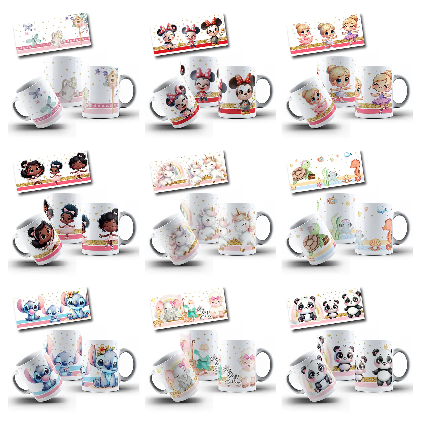 165 Artes para Toalinha Squeeze e Caneca Personagens Volta as Aulas Arquivo Editável  9