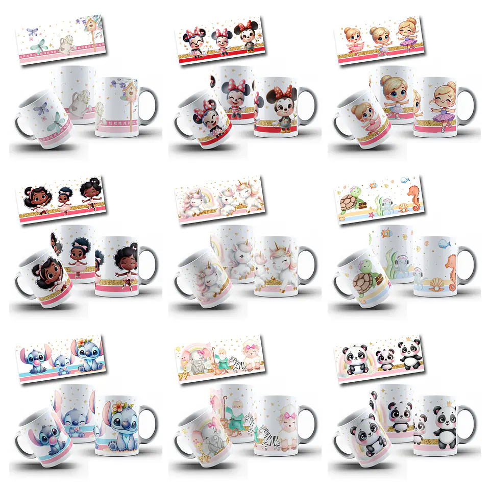 165 Artes para Toalinha Squeeze e Caneca Personagens Volta as Aulas Arquivo Editável  9