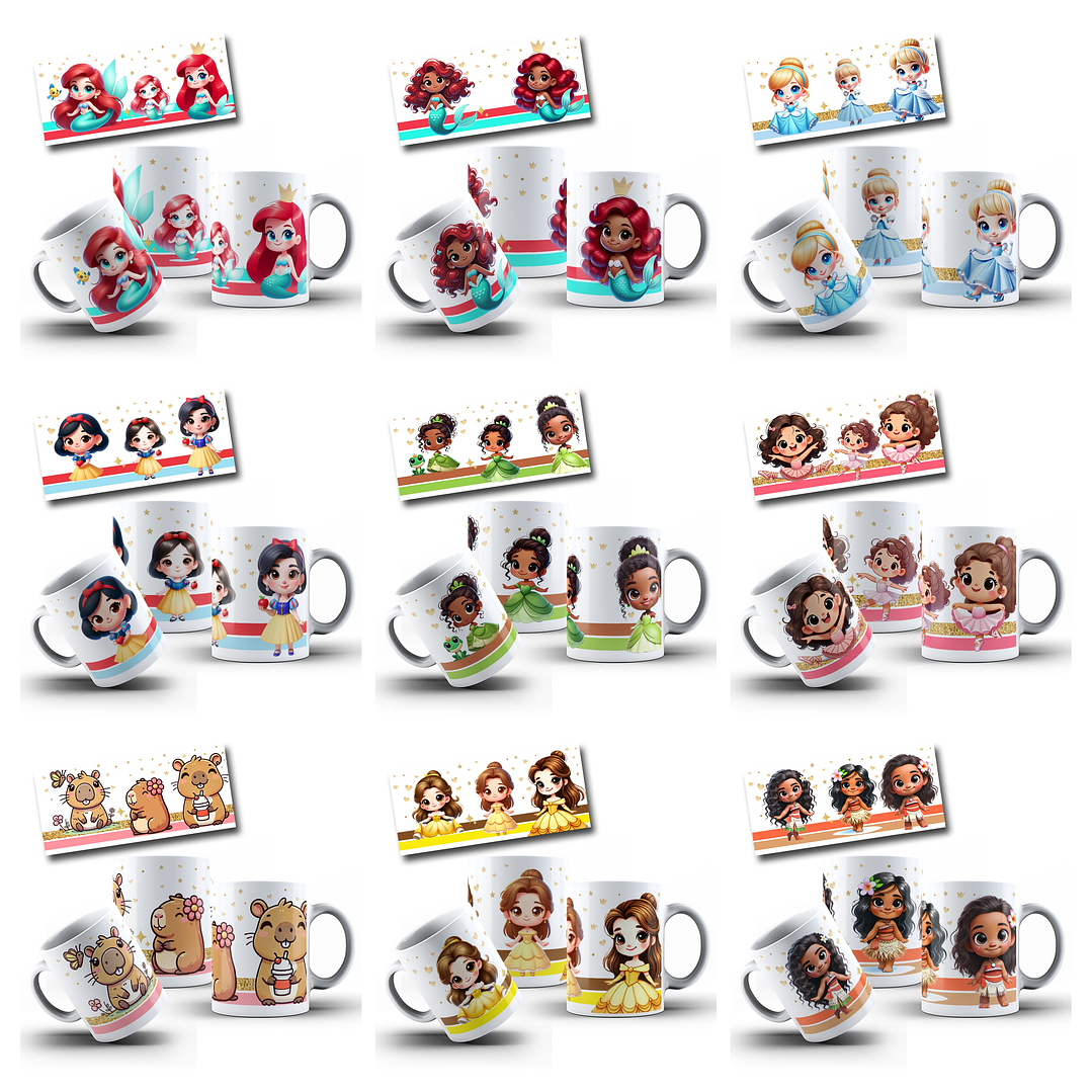 165 Artes para Toalinha Squeeze e Caneca Personagens Volta as Aulas Arquivo Editável  10