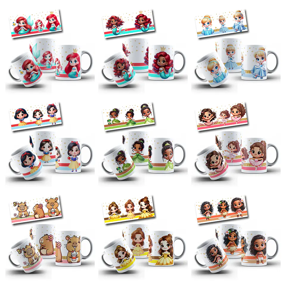 165 Artes para Toalinha Squeeze e Caneca Personagens Volta as Aulas Arquivo Editável  10