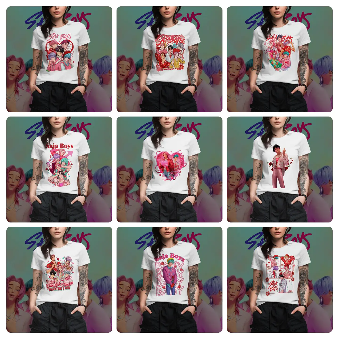 40 Artes para Camisa e Caneca Guerreiras do Kpop Arquivo em Png 1