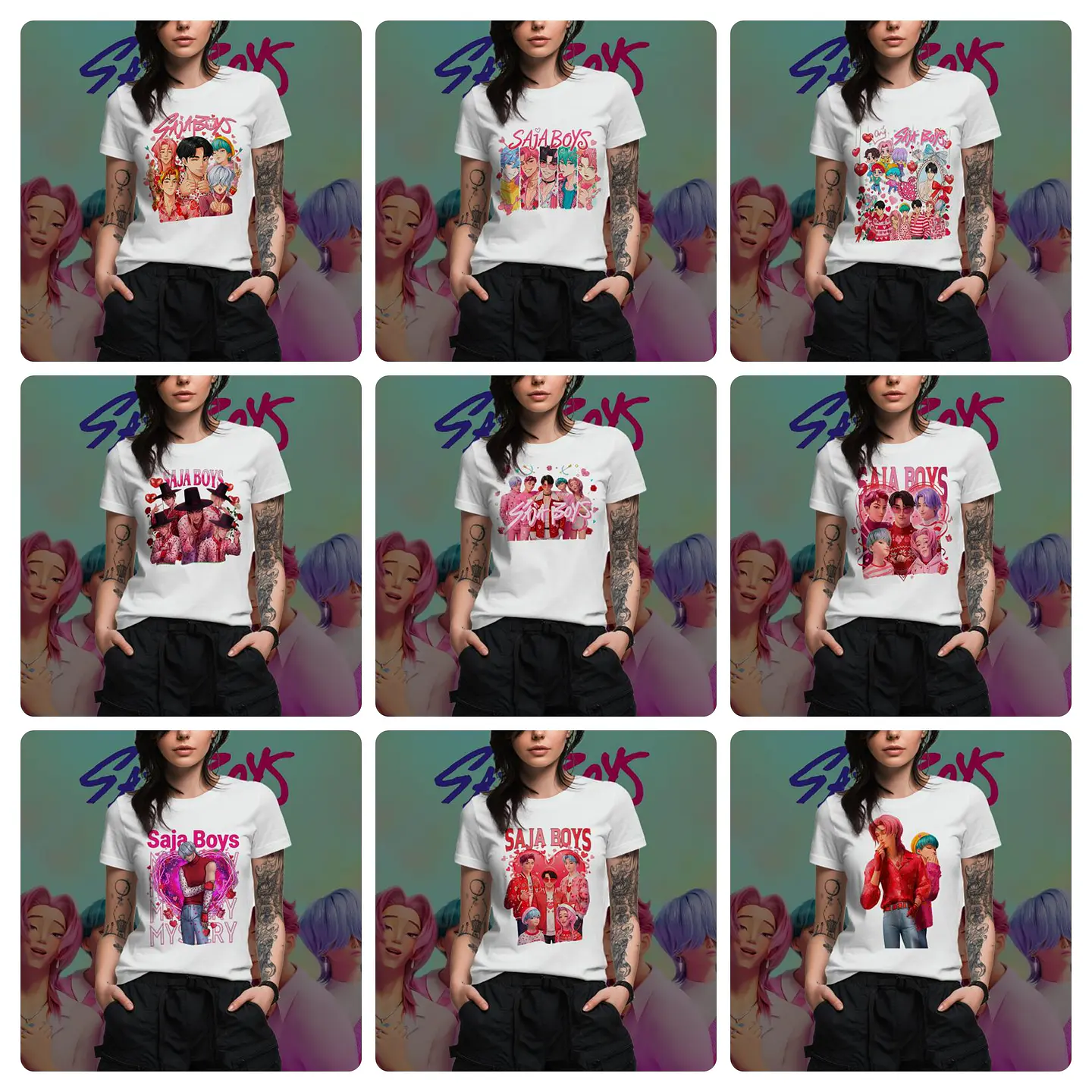 40 Artes para Camisa e Caneca Guerreiras do Kpop Arquivo em Png 2