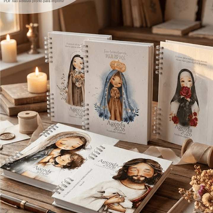 Arquivo Agenda com versículos católicos + 16 capas 2026 Arquivo em Pdf  1