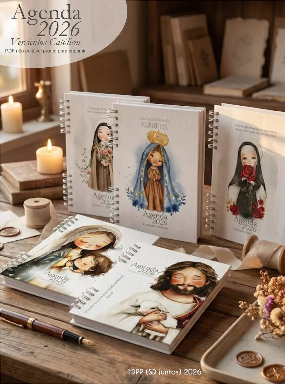 Arquivo Agenda com versículos católicos + 16 capas 2026 Arquivo em Pdf  1