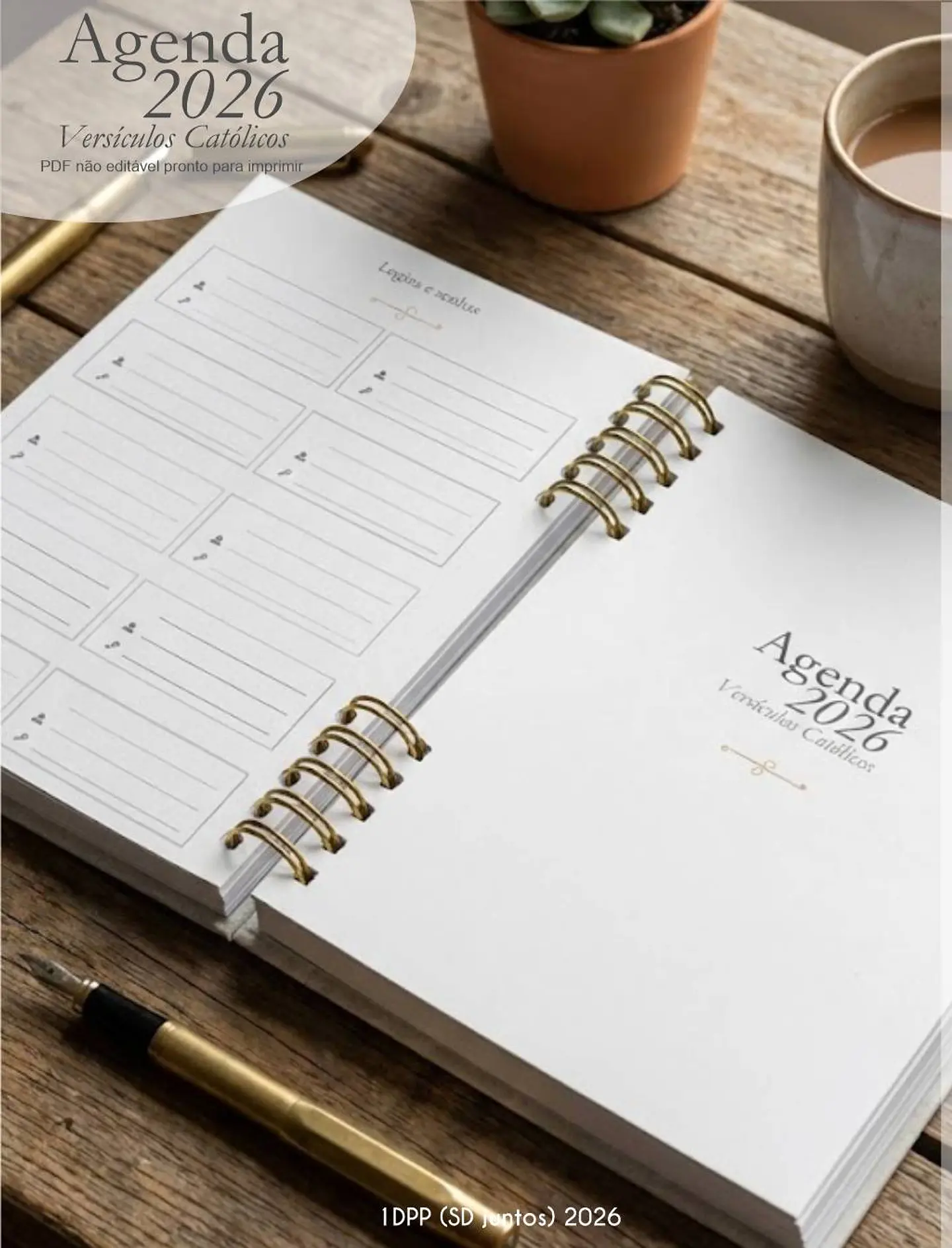 Arquivo Agenda com versículos católicos + 16 capas 2026 Arquivo em Pdf  2
