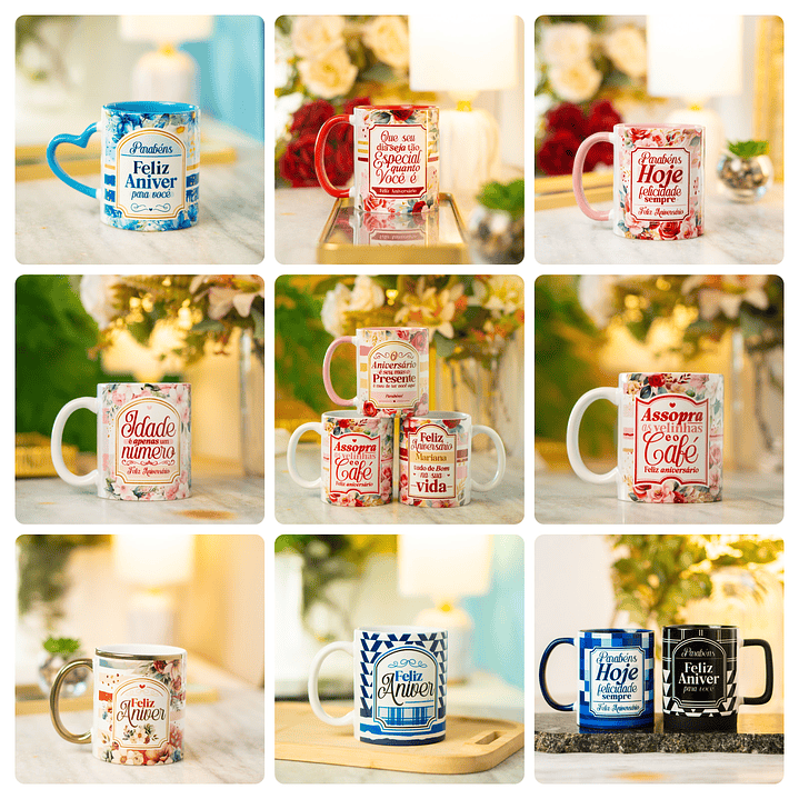 22 Artes para Caneca Feliz Aniversário Arquivo em Png 4