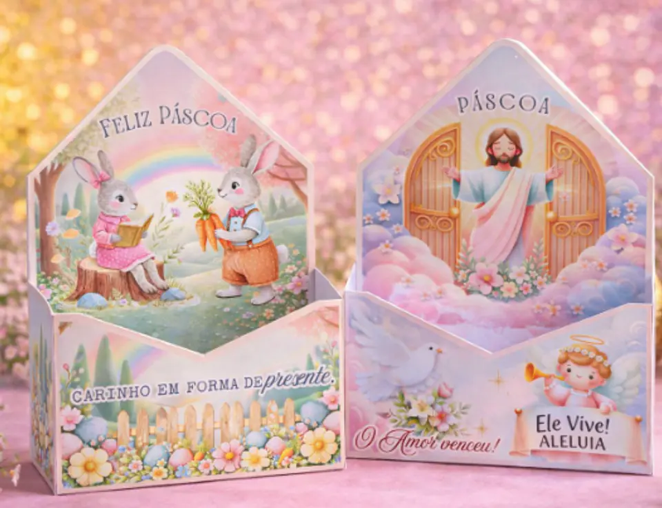 Arquivo Mini Caixa Envelope Páscoa Arquivo em Pdf 1