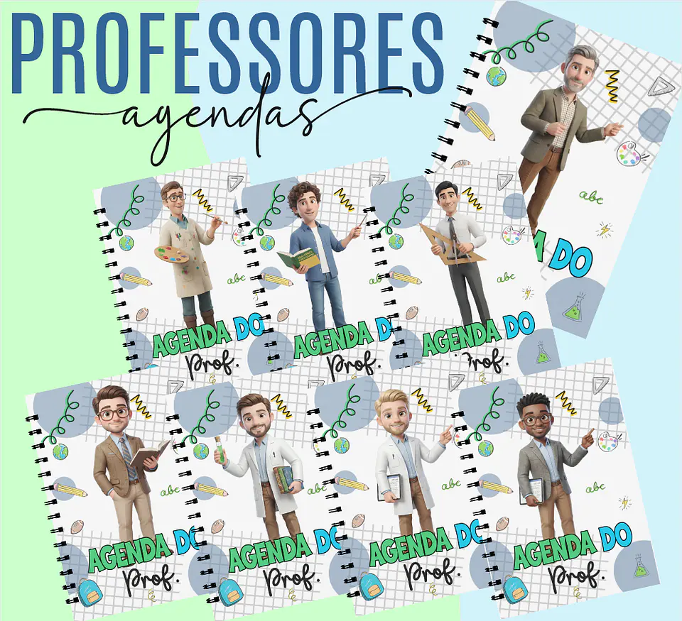Arquivos Capas para Encadernação Professores Mascote Arquivo editável  2