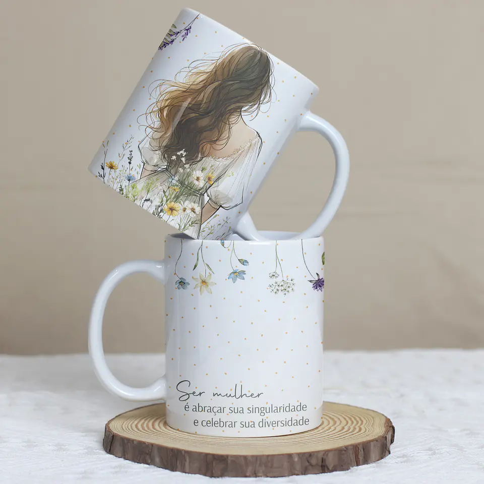 5 Artes para Caneca Dia das Mulheres Frases Motivacional Arquivo editável  1