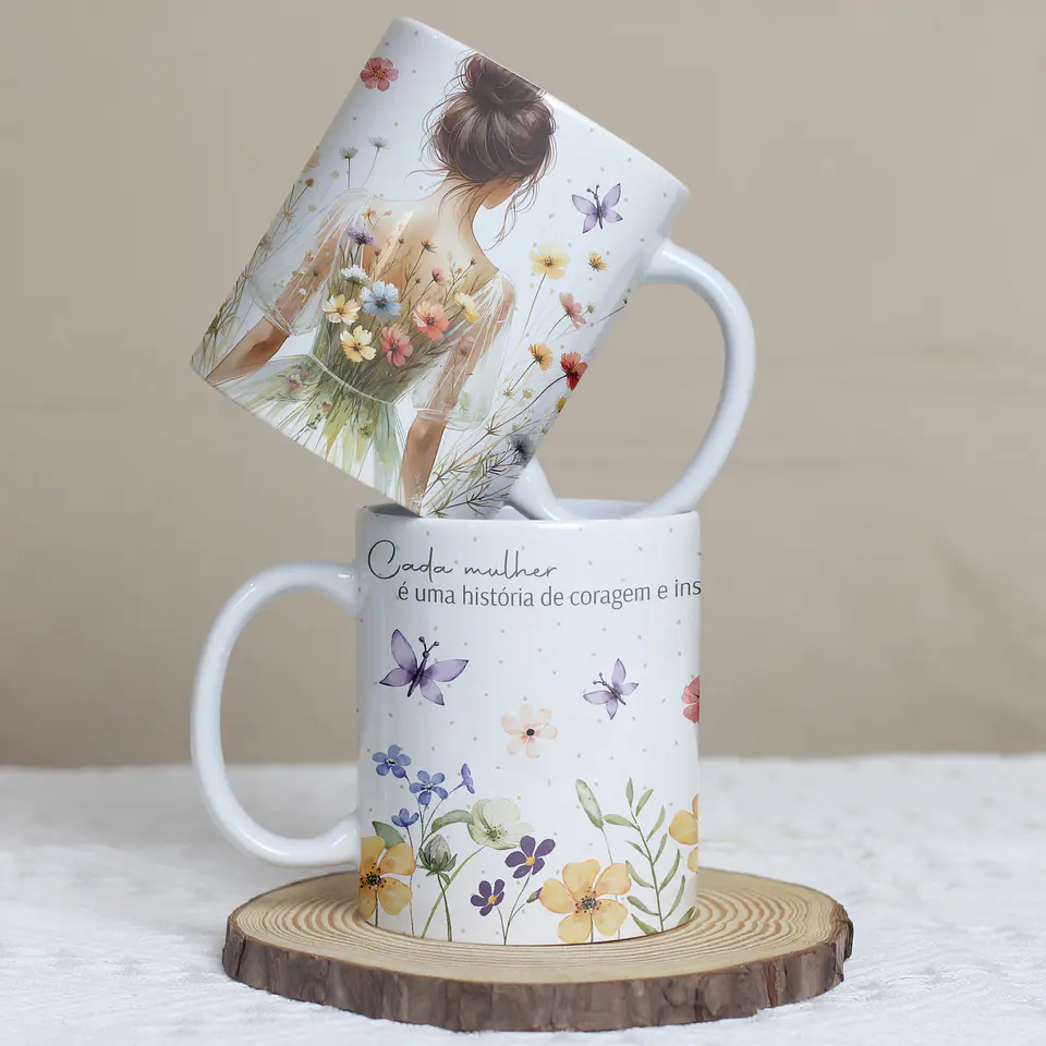 5 Artes para Caneca Dia das Mulheres Frases Motivacional Arquivo editável  2