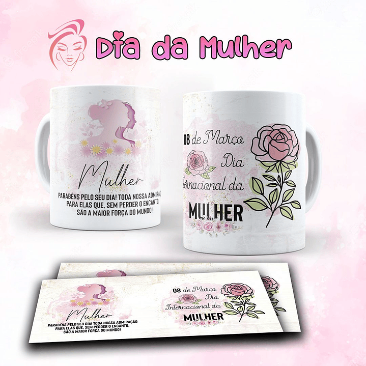 7 Artes para Caneca Dia das Mulheres Arquivo Editável  1
